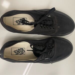 Vans Authentic Black Canvas Sneakers Low-Top Lace-Up